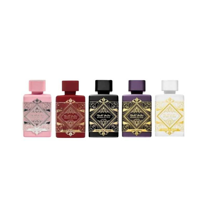 Lattafa Badee Al Oud Collection – 5×5ML EDP Gift Set For Both (Honor & Glory +Sublime +Amethyst +Oud for Glory + Noble Blush)