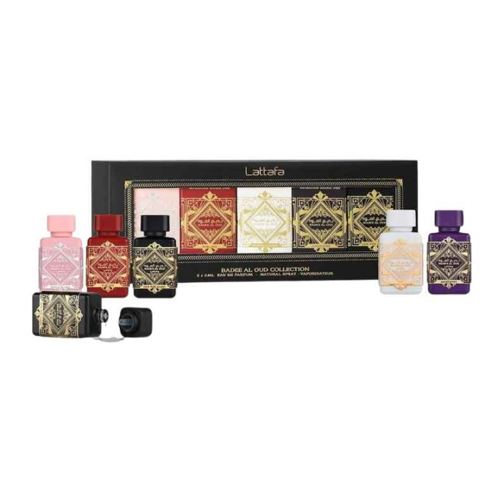 Lattafa Badee Al Oud Collection – 5×5ML EDP Gift Set For Both (Honor & Glory +Sublime +Amethyst +Oud for Glory + Noble Blush)